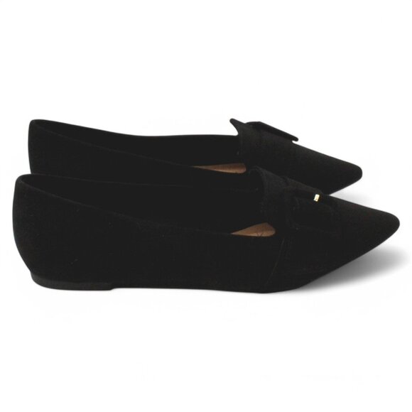Journee Collection Women's Audrey Buckle Pointed Toe Ballet Flats - Black - Picture 3 of 8